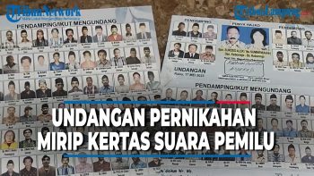 KOCAK UNDANGAN PERNIKAHAN MIRIP KERTAS SUARA PEMILU