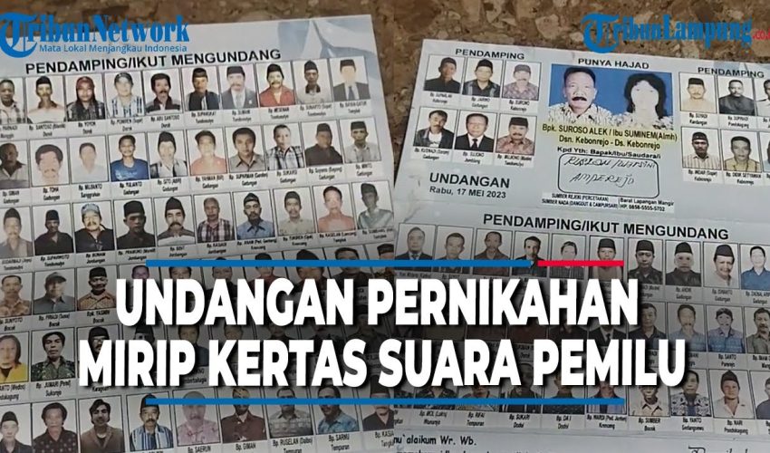 KOCAK UNDANGAN PERNIKAHAN MIRIP KERTAS SUARA PEMILU