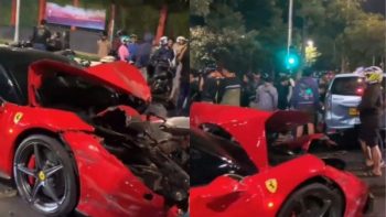 Mobil Ferrari Tabrak 5 Kendaraan di Bundaran HI Senayan