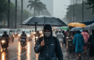 Air Hujan Di Jakarta Mengandung Mikroplastik, Di Himbau Masyarakat Pakai Masker